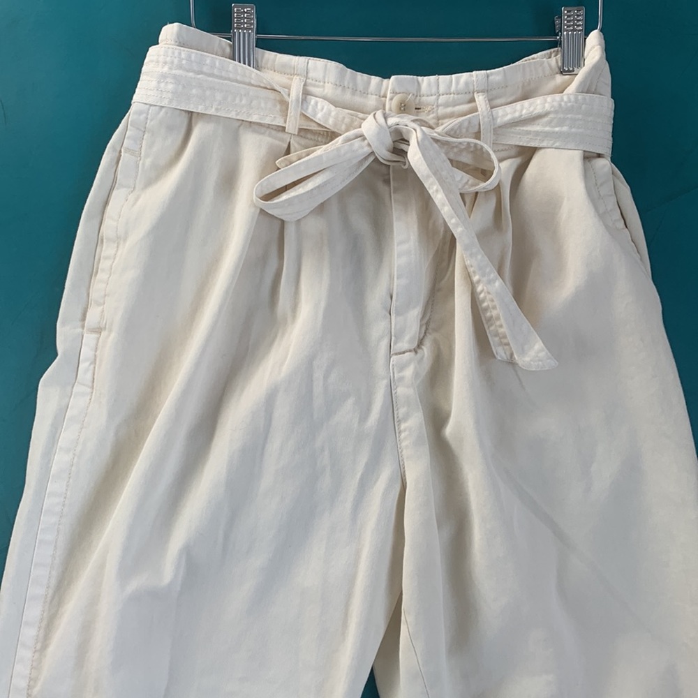 Ivory free people paperbag waist pants